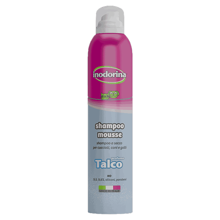 Šamponi za pse: Inodorina Pena za suvo kupanje Mousse Talco