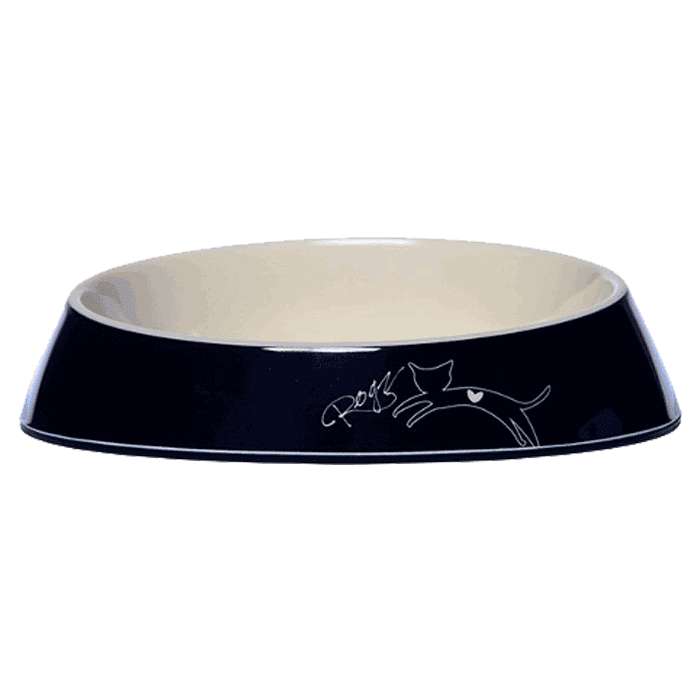 Posude za hranu i vodu: Rogz Melamin posuda za mace Black Jumping Cat